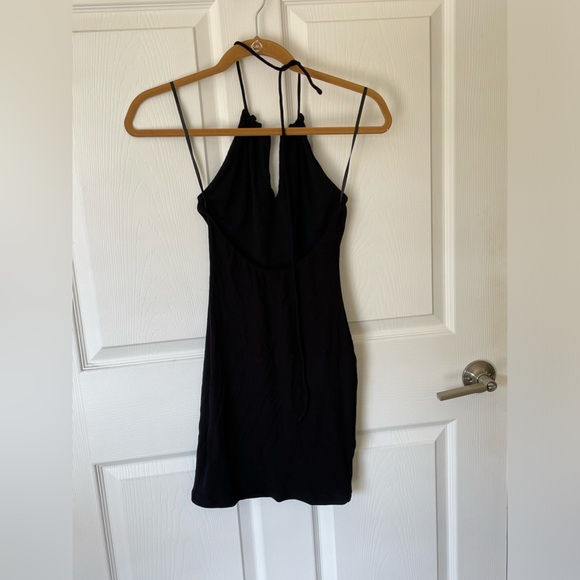 White Fox Black Bodycon Halter Dress - Picture 3 of 4